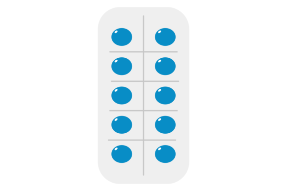 A Blue Pill Blister Icon: Practical Design Review for Embroidery