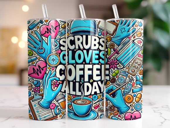 A Nurse Tumbler Wrap Design for Real Embroidery Work