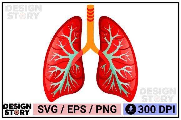 Anatomical Elegance: Reviewing a Human Lung Vector for Embroidery