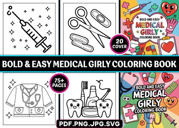 Beyond Coloring: A Designer's Take on Bold Easy Medical Girly Pages