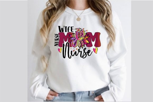 From Digital File to Stitched Reality: The Wife Mom Nurse Retro Design