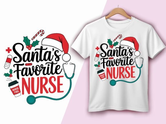 Santa's Favorite Nurse Holiday Design